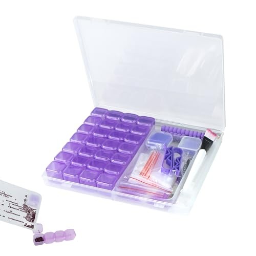 Kit diamond painting 59 pieces avec boite de rangement transportable pour broderie