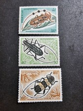 TIMBRE LAOS FAUNE INSECTES ANIMAUX N°270/272 NEUF ** LUXE MNH 1975