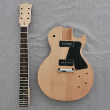 DIY flat electric lp guitar kit single cutway 2pc P90 pickups bone nut CR part