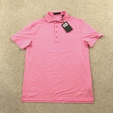 G/Fore Golf Polo Shirt Mens Medium Striped Pink New