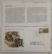 NAMIBIA  1976 WWF STAMP - THE CONY  - FDC
