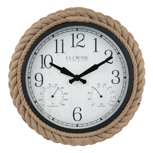 Wall Clock Rope Frame 14 Inch Coastal Style Analog Quartz Indoor ...