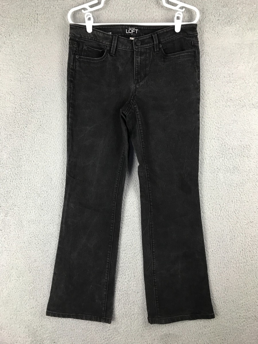 Ann Taylor Loft Original Bootcut Womens Mid Rise Stretch Black Jeans Size