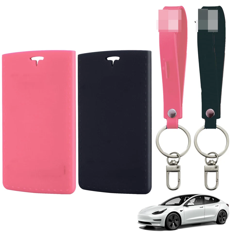 Key Card Holder Case for Tesla Model 3 Y X S Key Protector Cover with Key Chain - Imagem 3 de 4