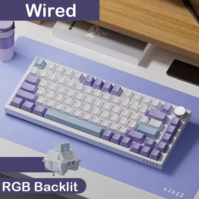 Mechanical Gaming Keyboard with TFT Screen, Knob, Wired/2.4GHz/BT Connectivity for PC