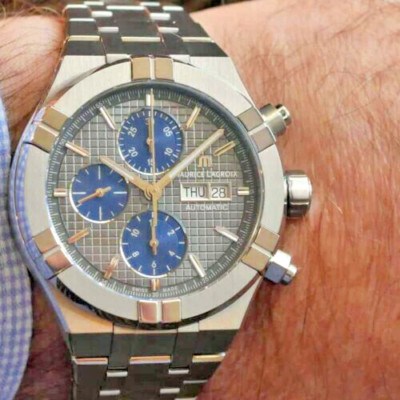 MAURICE LACROIX AIKON AUTOMATIC CHRONOGRAPH Ref. AI6038-TT032-330-1 NEU FULL SET