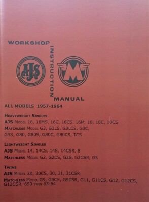 Matchless AJS Werkstatthandbuch G3 G11 G12 G9 8 Singles Twins 1957-64 Motorräder