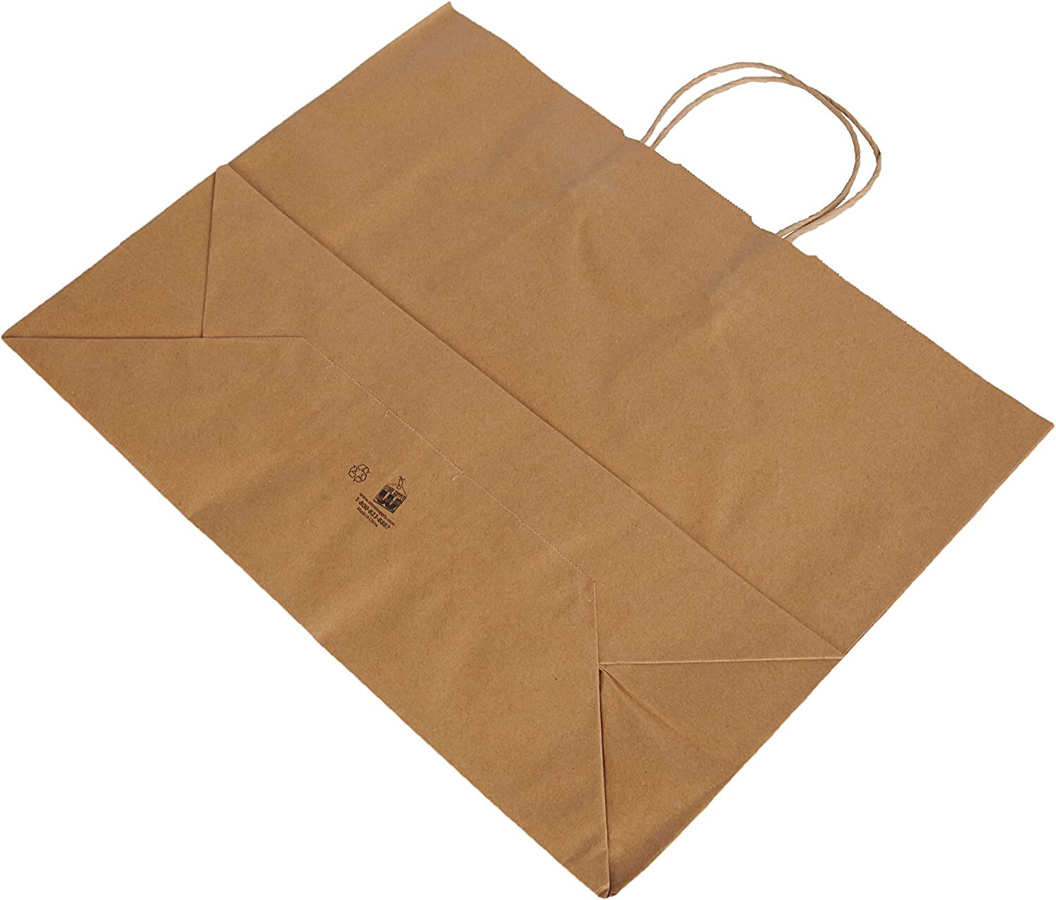 Paper Shopping Bags 100 Natural Kraft 16" x 6 x 12 ½" Retail Merchandise Handles