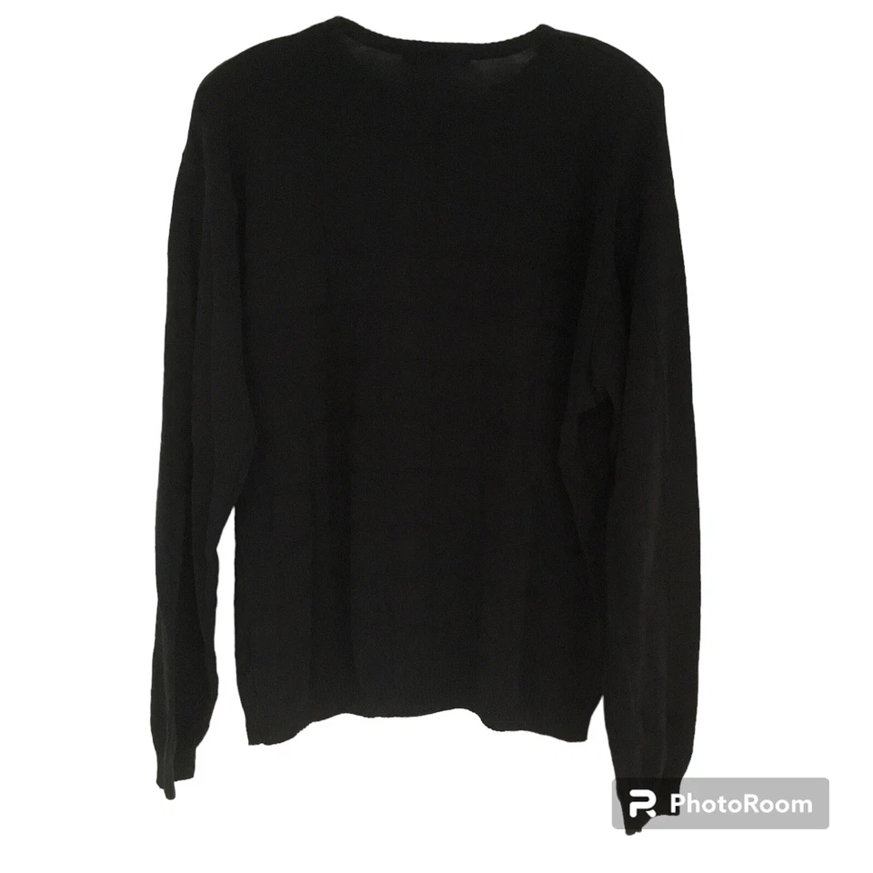 Geoffrey Beene Black Crew Neck Pullover Knit Sweater Men’s Large - Image 3 of 4
