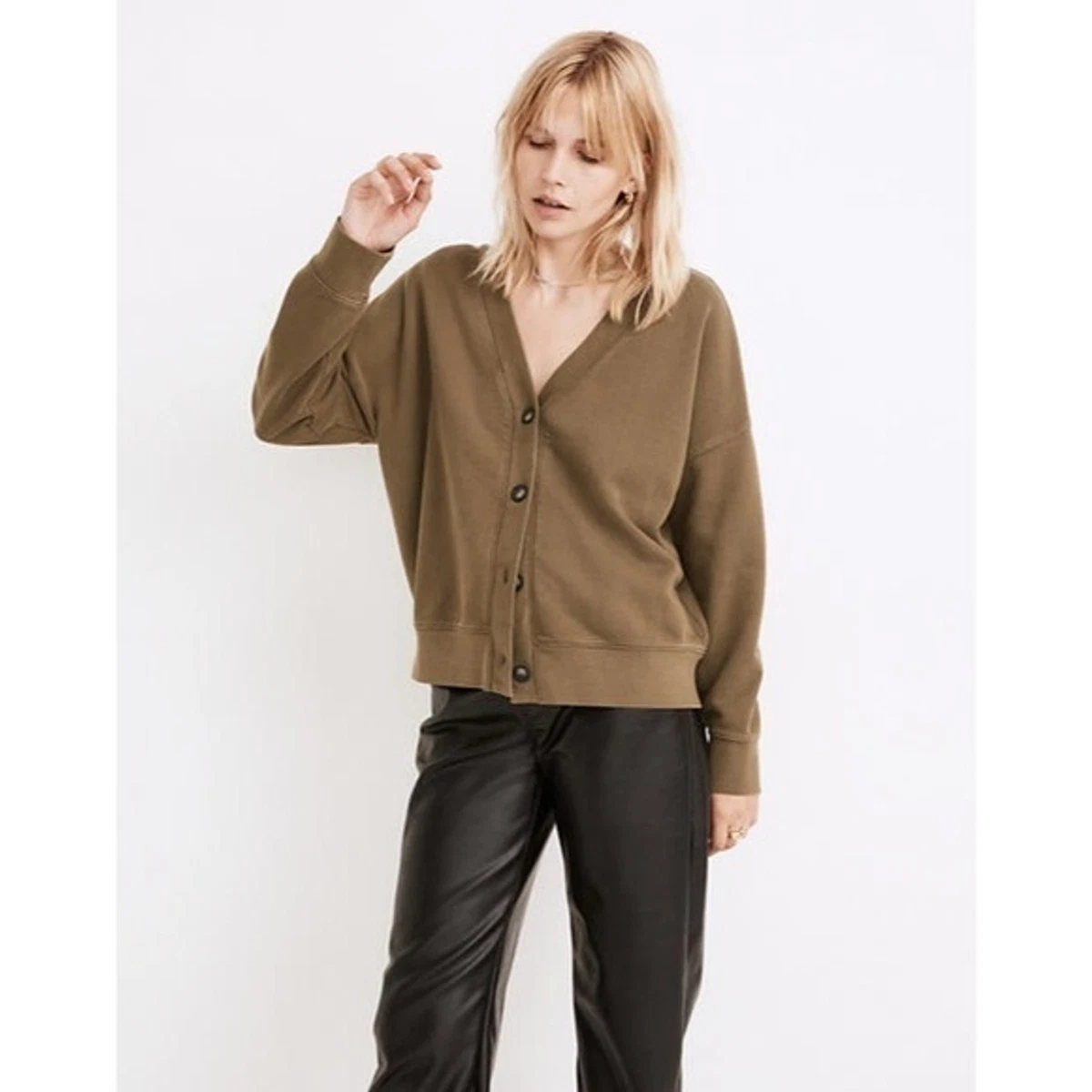 Madewell Re sourced Cotton Cardigan Oversized Sweatshirt Size XS