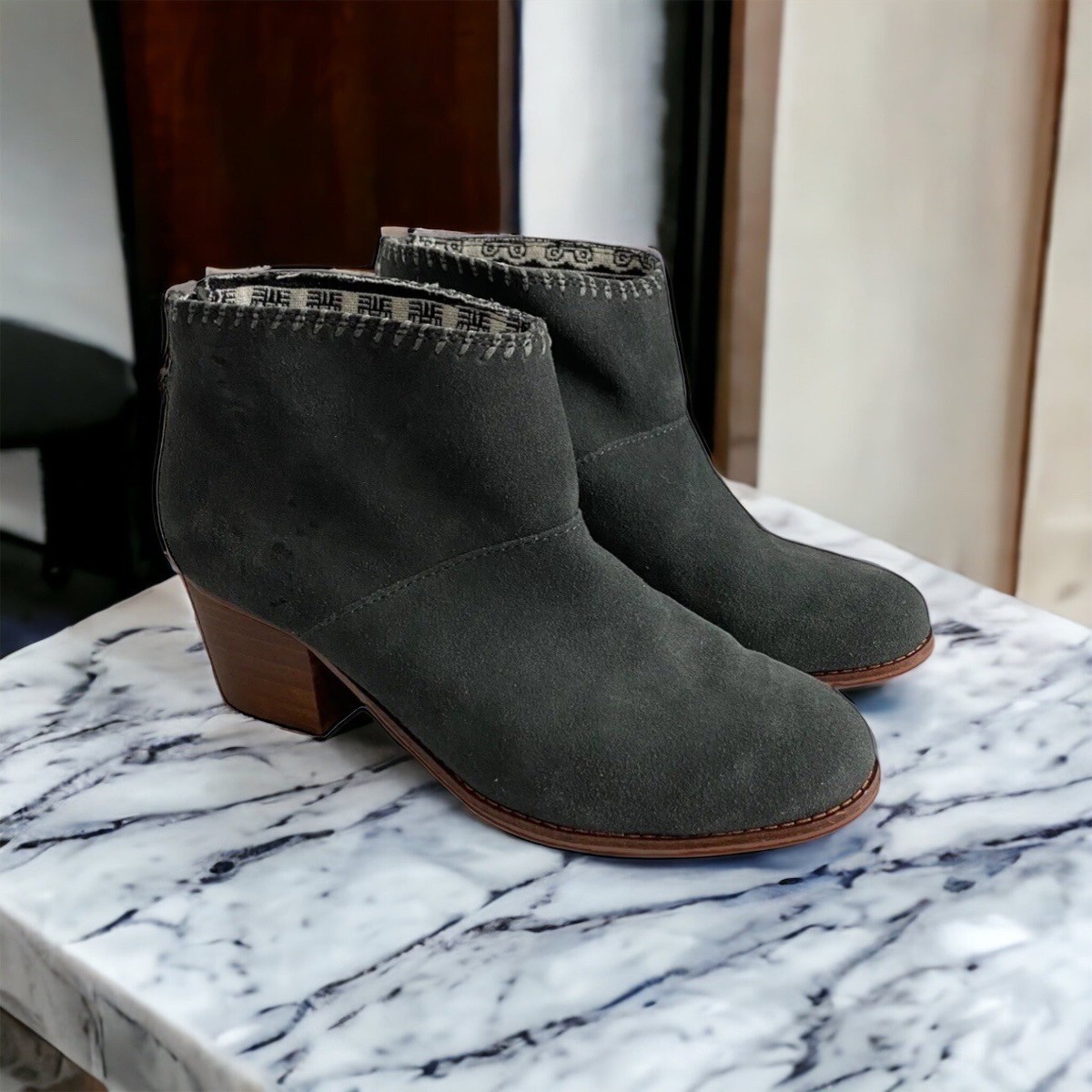 Toms Leather Textile Ankle Boot Wylder Black Water Resistant Leather Boot – TOMS.com main image 2
