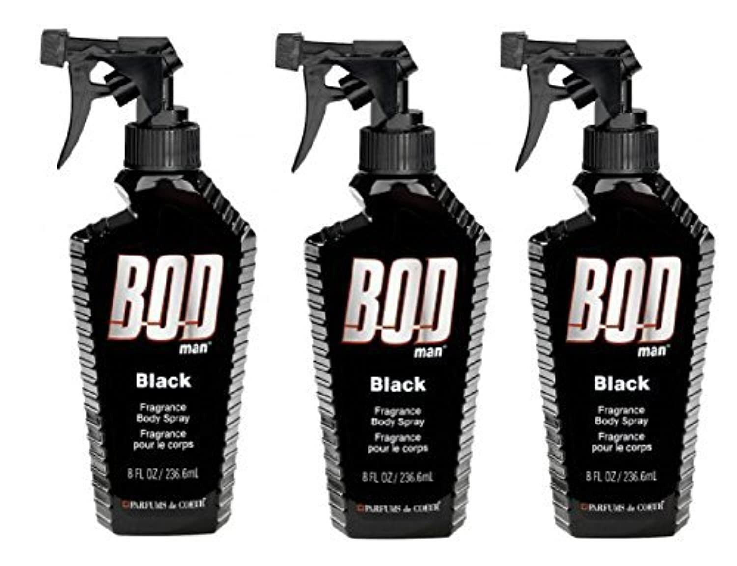 Bod Man Black by Parfums De Coeur Fragrance Body Spray 8 Oz Mens Lot of