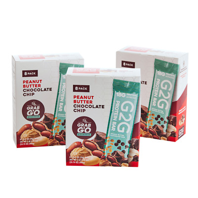 PROTEIN BARS G2G HEALTHY BULK PEANUT BUTTER CHOCOLATE CHIP REFRIGERATED 24 BARS