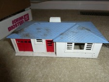 Vintage O Scale Plasticville Blue White Red Ranch House Building