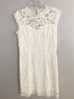 knee length dresses for ladies Malibu Sunset Lace A-Line Mini Dress White– Selfie Leslie main image 1