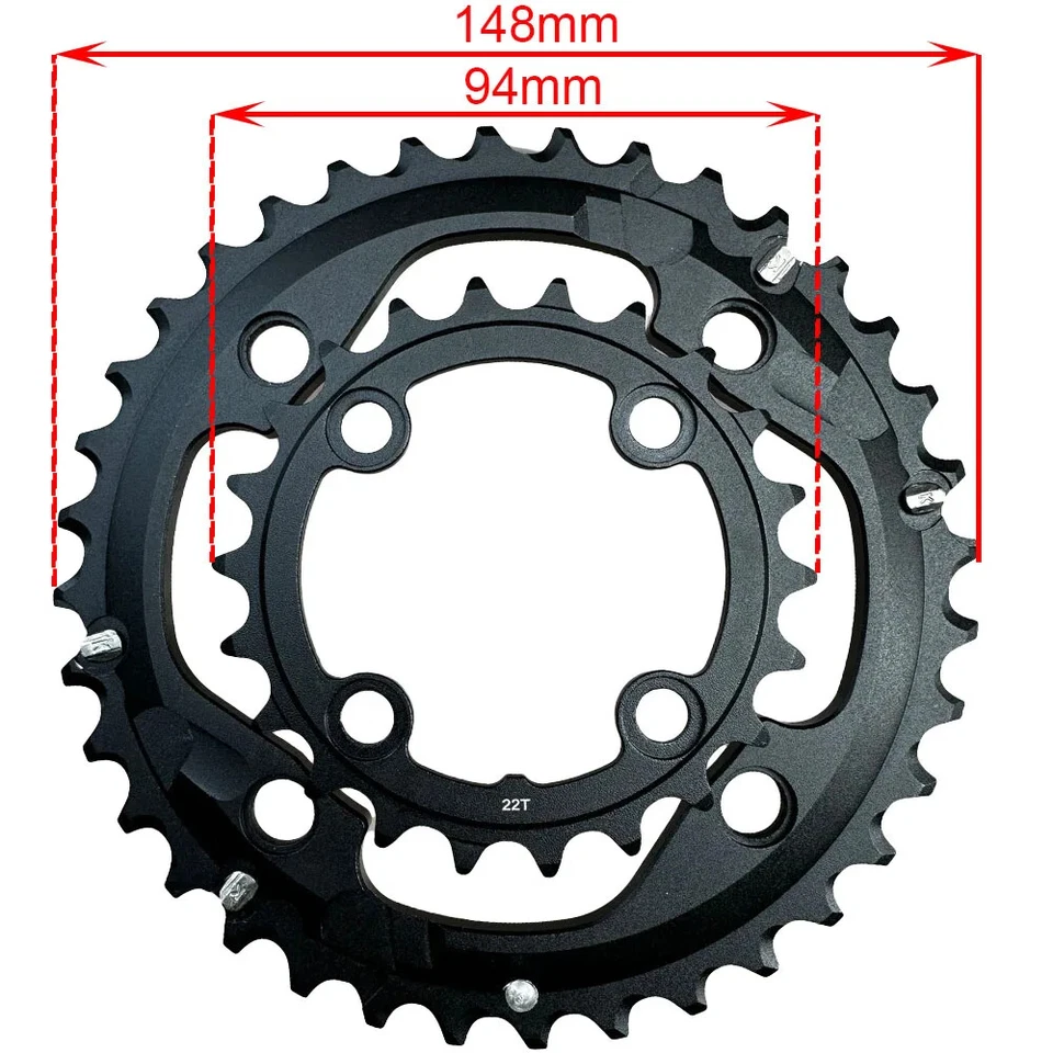 22T 36T Dual Crankset Chainring 104mm 64mm Bike Crank Set Chainwheel 10 Speed - Image 4 of 4