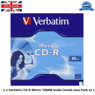 Verbatim Audio CD-R 700MB Jewel Case beschreibbar Rohling Musik 80 Min 43365 SET