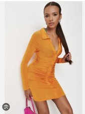 Image of missguided slinky orange dress