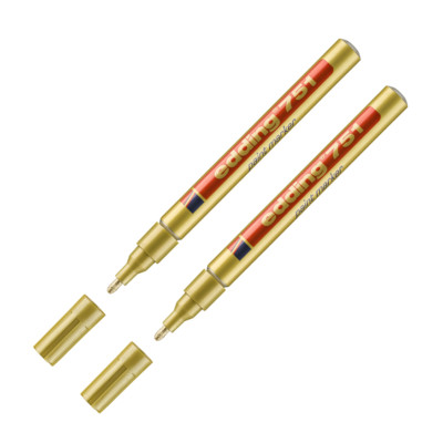 2 x Edding 751 Lackmarker Lackmalstift Lackstift 1-2 mm gold