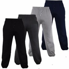 MEN'S FLEECE JOGGERS JOGGING TRACKSUIT BOTTOMS ELASTICATED CUFFED TROUSERS