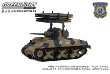 1945 M4 SHERMAN TANK U.S. ARMY WWII 12th ARMORED DIVISION W/T34 ROCKET LAUNCHER