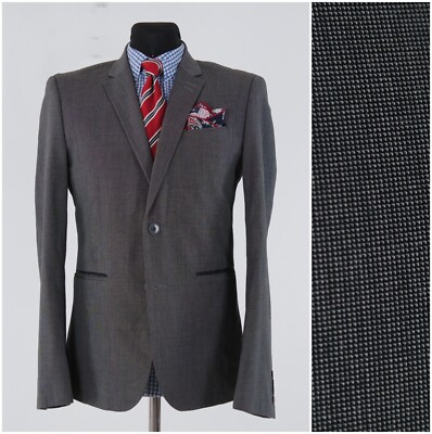 Grauer Herrenblazer 38R UK-Größe Pascal Morabito Sport Mantel Jacke