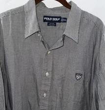 Polo Golf Ralph Lauren Lofting Houndstooth Button Down XXL/2XL Crest Logo Shield