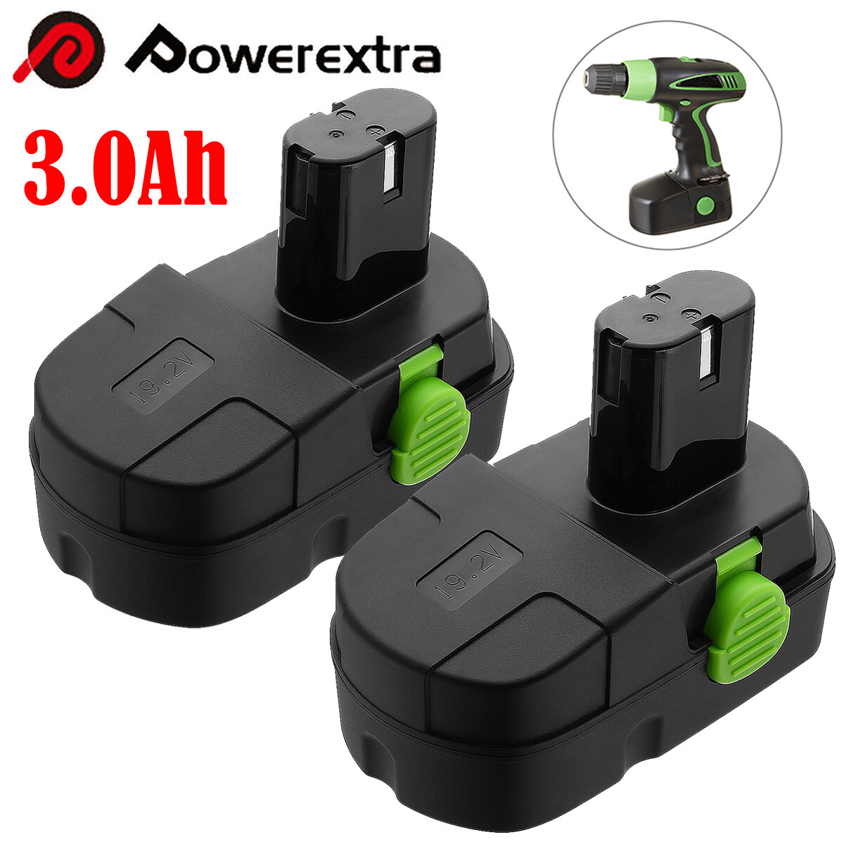 2 Pack 19.2V 3000mAh For Kawasaki 