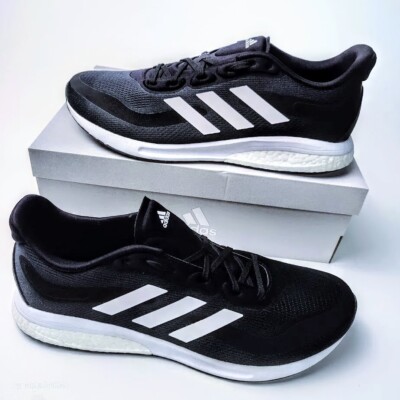 Adidas US 13 Men's -Black White- Boost Bounce- Mesh Runner -Supernova -S4722 New