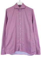STENSTROMS Slim Fit Shirt Men's 16 / 41 Purple Patterned Button Up Cutaway