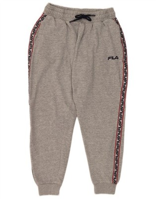 Fila Mens Graphic Tracksuit Trousers Joggers Medium Grey Colourblock DO19