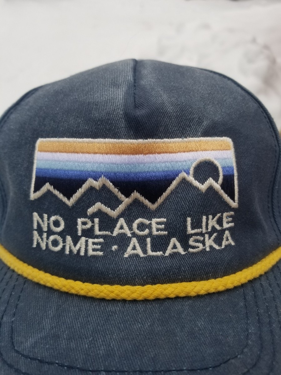 VTG No Place Like Nome Alaska Denim Washed Snapback Hat