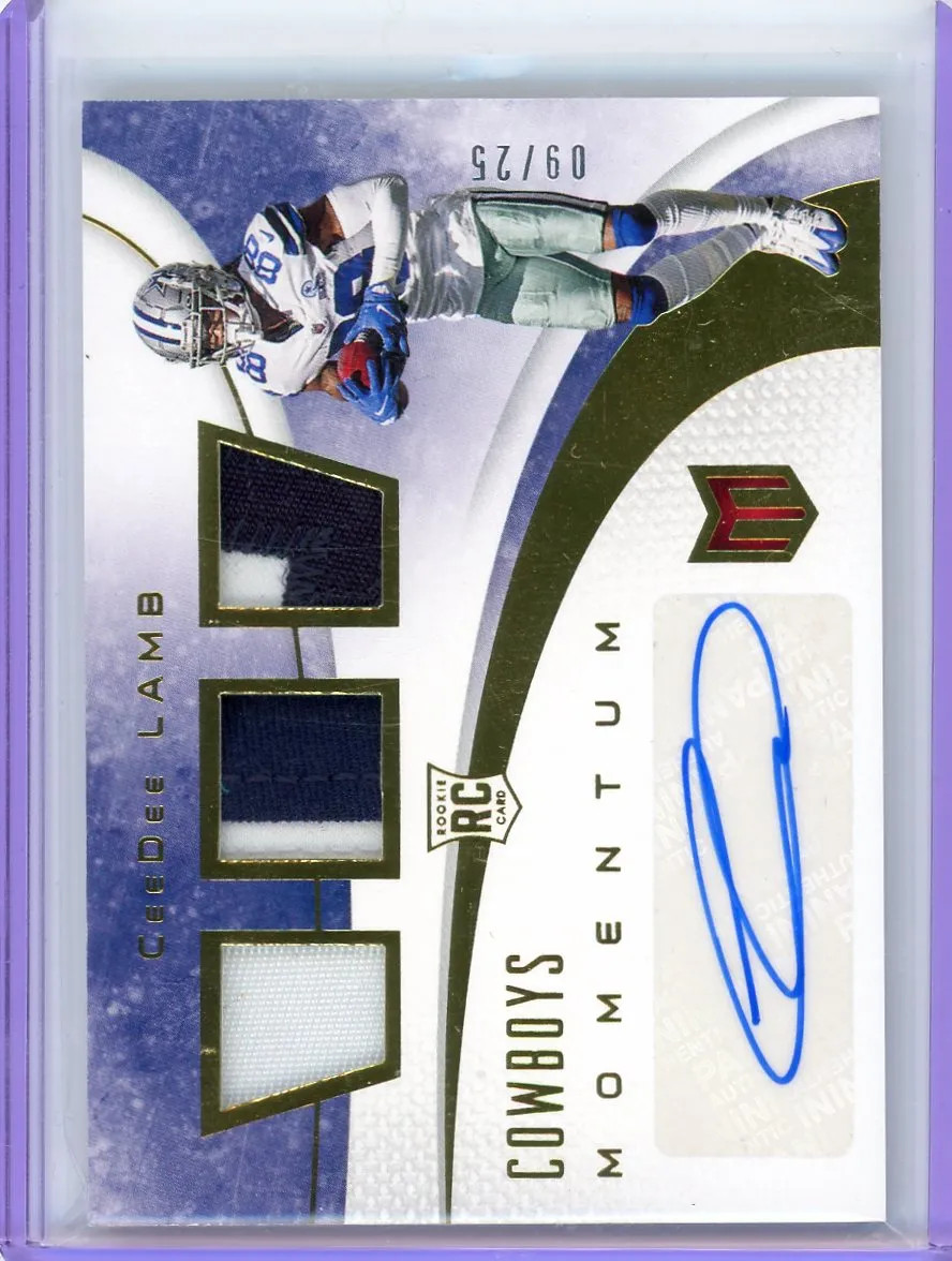 CeeDee Lamb Panini Chronicles Momentum Triple Jersey Autographs #CL Base