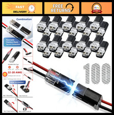 New 100pcs Double Wire Plug in Connector with Locking Buckle, Quick-Clip Fastene