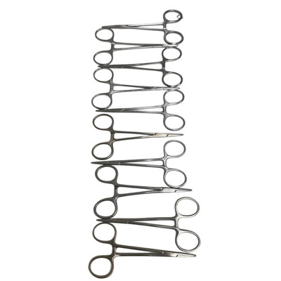 Jarit 106-100, LOT OF 10, Halstead Mosquito Forceps STRAIGHT. 5 INCHES