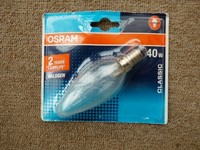 Osram Halogenlampe Kerze E14, 40W, Klar, 64470 B, Kerzenlampe Halolux