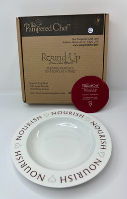 2014 Pampered Chef ''Round Up From the Heart Nourish'' Bowl Feeding Families
