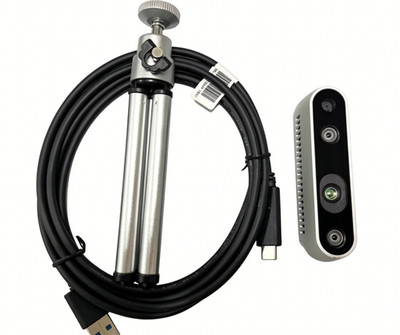 Intel RealSense Depth Camera D435 Silver with locking USB C To C Cable