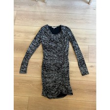 Twenty8Twelve Printed Bodycon Dress Long Sleeve Gray Black Medium
