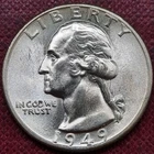 1949 D Washington Quarter 25c Silver BU UNC Uncirculated Denver #95097