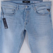 NEW Mens Replay M1008 WILLBI Stretch Tapered Blue Jeans W34 L32 BNWT