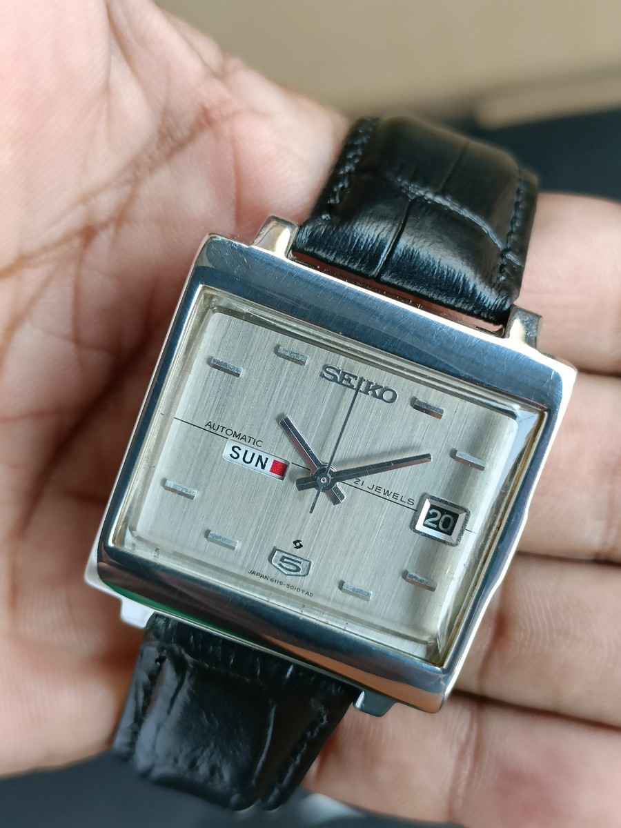 SEIKOファイブ 21JEWELS OH済み 海外モデル ガラス傷無し VINTAGE SEIKO 5 AUTOMATIC 21J SILVER DIAL 6119-5000 JAPAN MEN'S