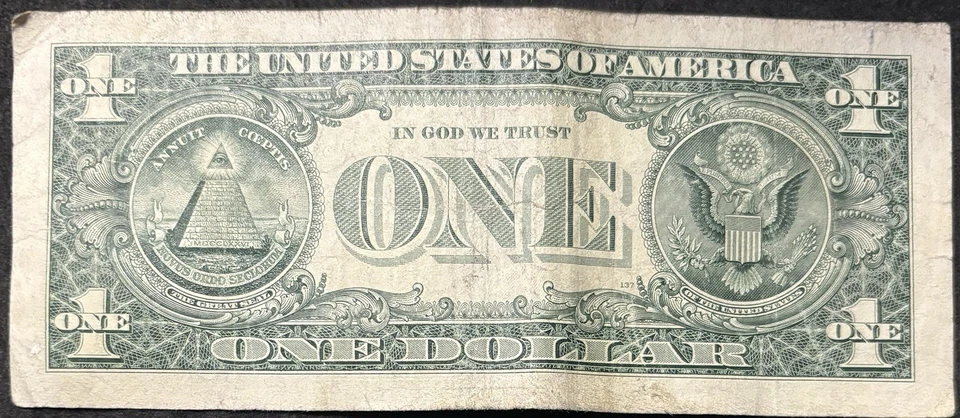 2006 New York $1 Bill Ascending Fancy Ladder 0,1,2,3, Low Sum Lucky 13 Note - Image 2 of 2