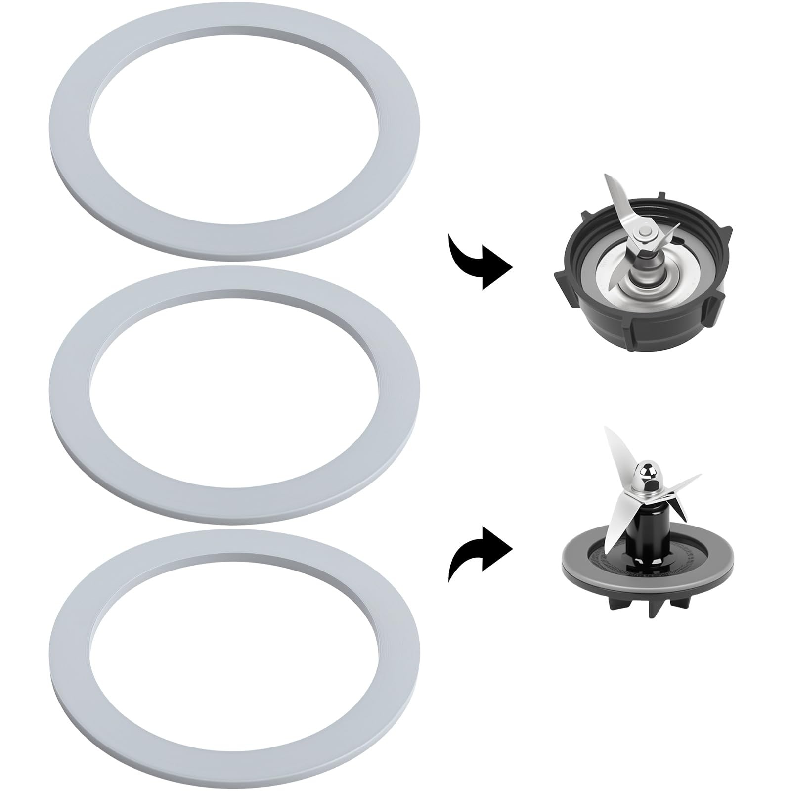3 Pcs Blender Gasket for Oster and Osterizer Blender ORing Rubber Ring Seal R...