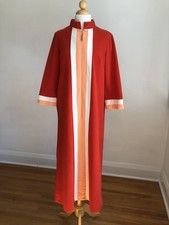 STUNNING VTG NWOT SEARS Perma-Prest Red Velour Caftan Robe Housedress SZ 10