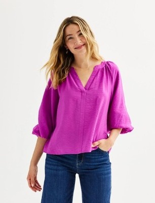 Sonoma Balloon Sleeve Shirred Blouse Size Small, Pre-Loved, Excellent Condition