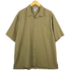 Used Columbia Check Pattern Short Sleeve Open Collar Polyester Box Shirt Men...