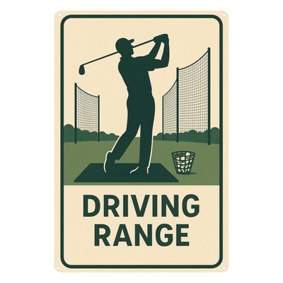 Driving Range Schild Blechschild | 20x30cm | Dekoschild Schild Metallschild