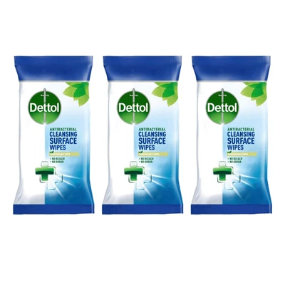 Dettol Antibacterial Surface Cleansing Wipes 50 Wipes Pack - Pack of 3