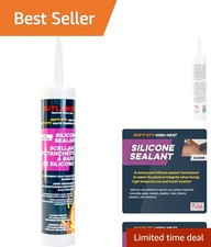Rutland Clear High Heat Silicone Sealant - Waterproof  Oil Resistant 10.3 oz